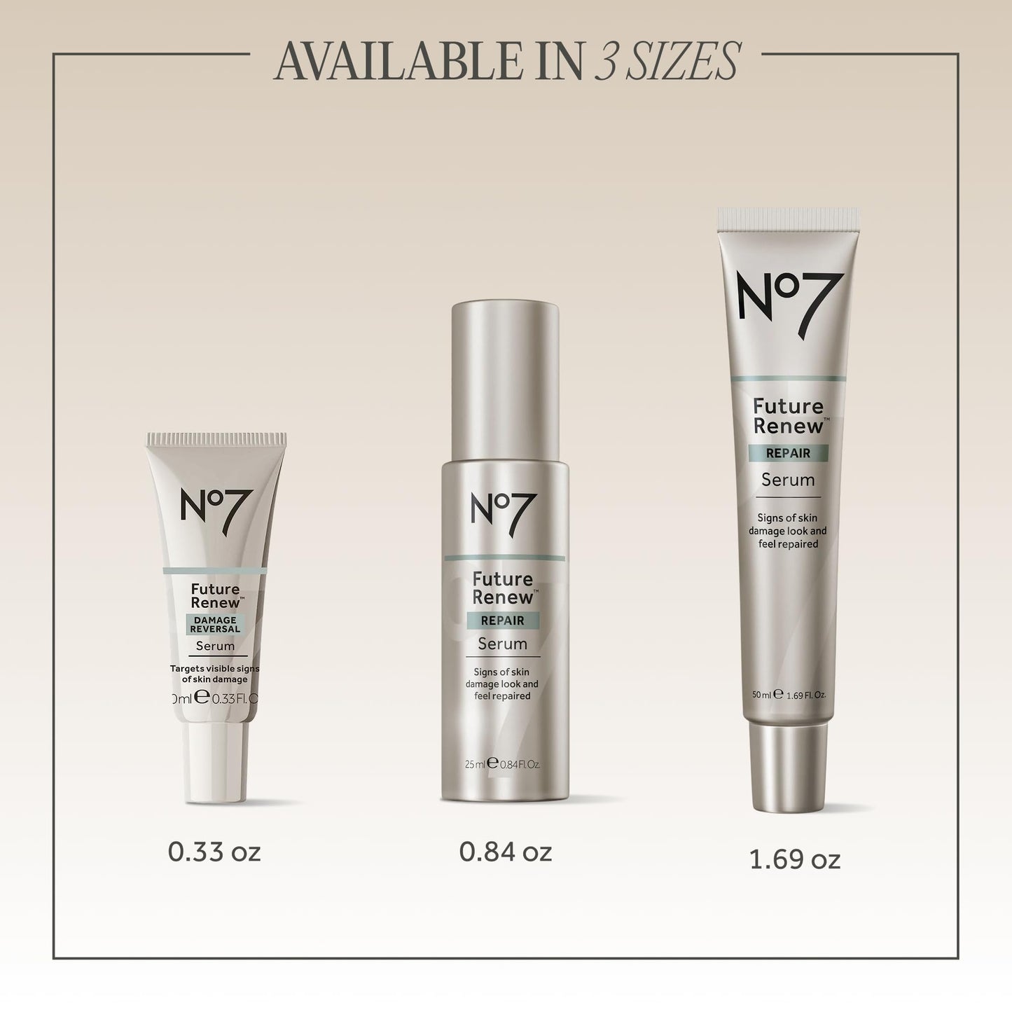 No7 Future Renew Damage Reversal Anti Aging Serum for Face - Face Serum for Women with Peptides to Support Skin Repair - Helps Reduce Fine Lines, Wrinkles,