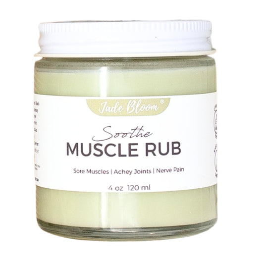 Jade Bloom Muscle Rub Soothe - Essential Oil Muscle Fusion (Heat Activated) - Glass Jar Jade BloomBuy Supplements Australia