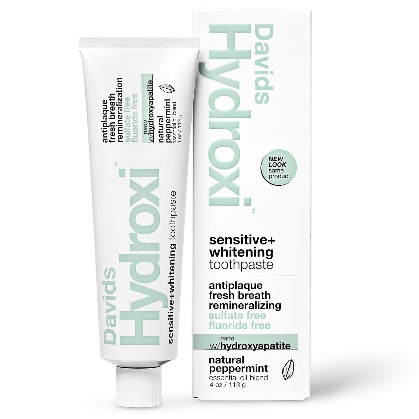 Davids Hydroxi Fluoride Free Nano Hydroxyapatite Toothpaste for Remineralizing, Sensitive Support, Whitening, Antiplaque, SLS Free,