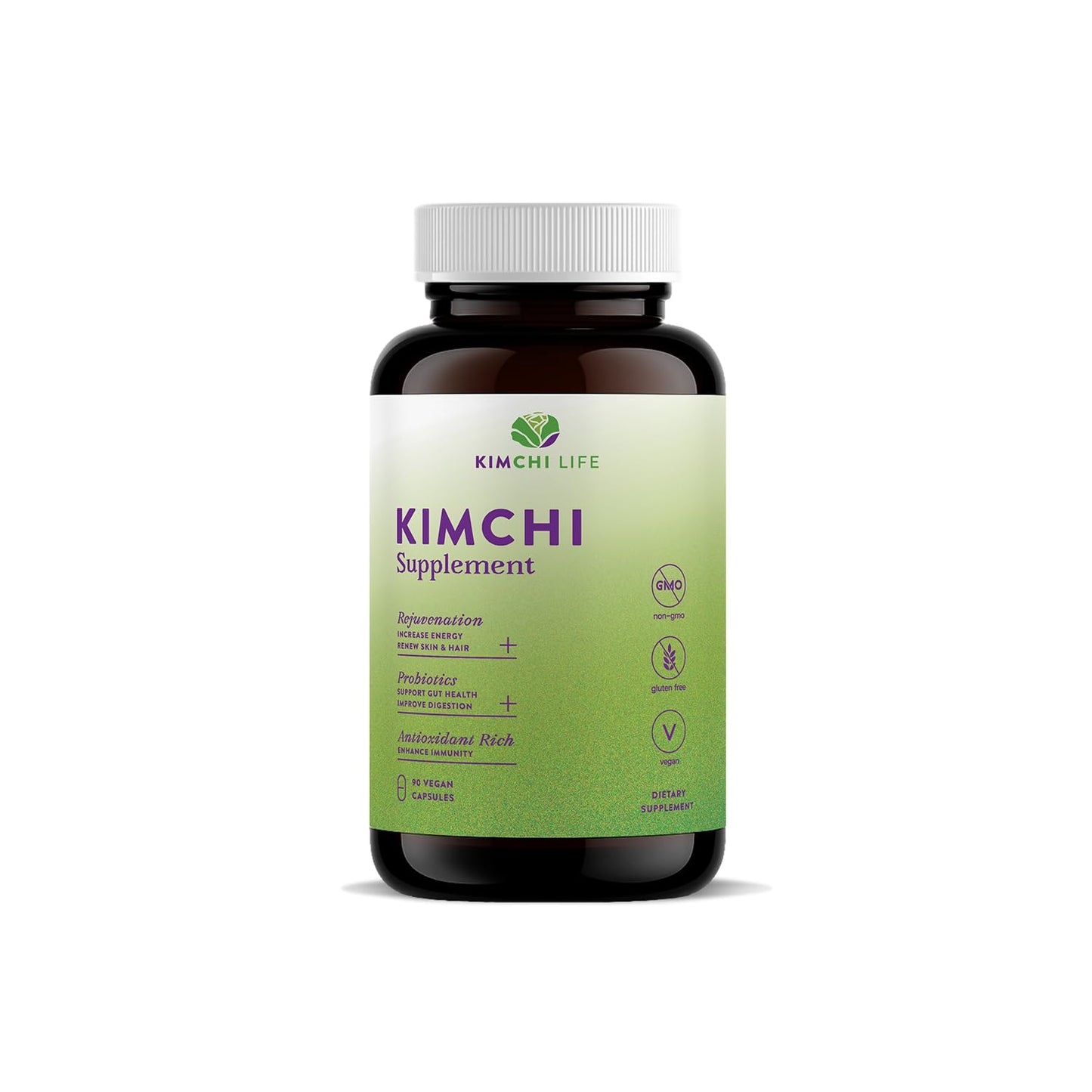 Kimchi Life – Daily Capsules of Premium Fermented Kimchi - Vegan & Natural Nutritional Supplement - Probiotics for Gut Health & Immune Support