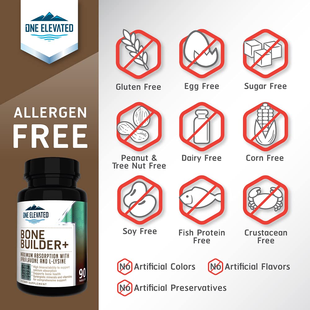Comprehensive Bone Builder Calcium Supplement. Formulated with Highest Grade Calcium -Carbonate/Hydroxyapatite/Citrate, Magnesium, Zinc, D3. Works in Sync