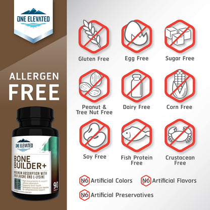 Comprehensive Bone Builder Calcium Supplement. Formulated with Highest Grade Calcium -Carbonate/Hydroxyapatite/Citrate, Magnesium, Zinc, D3. Works in Sync