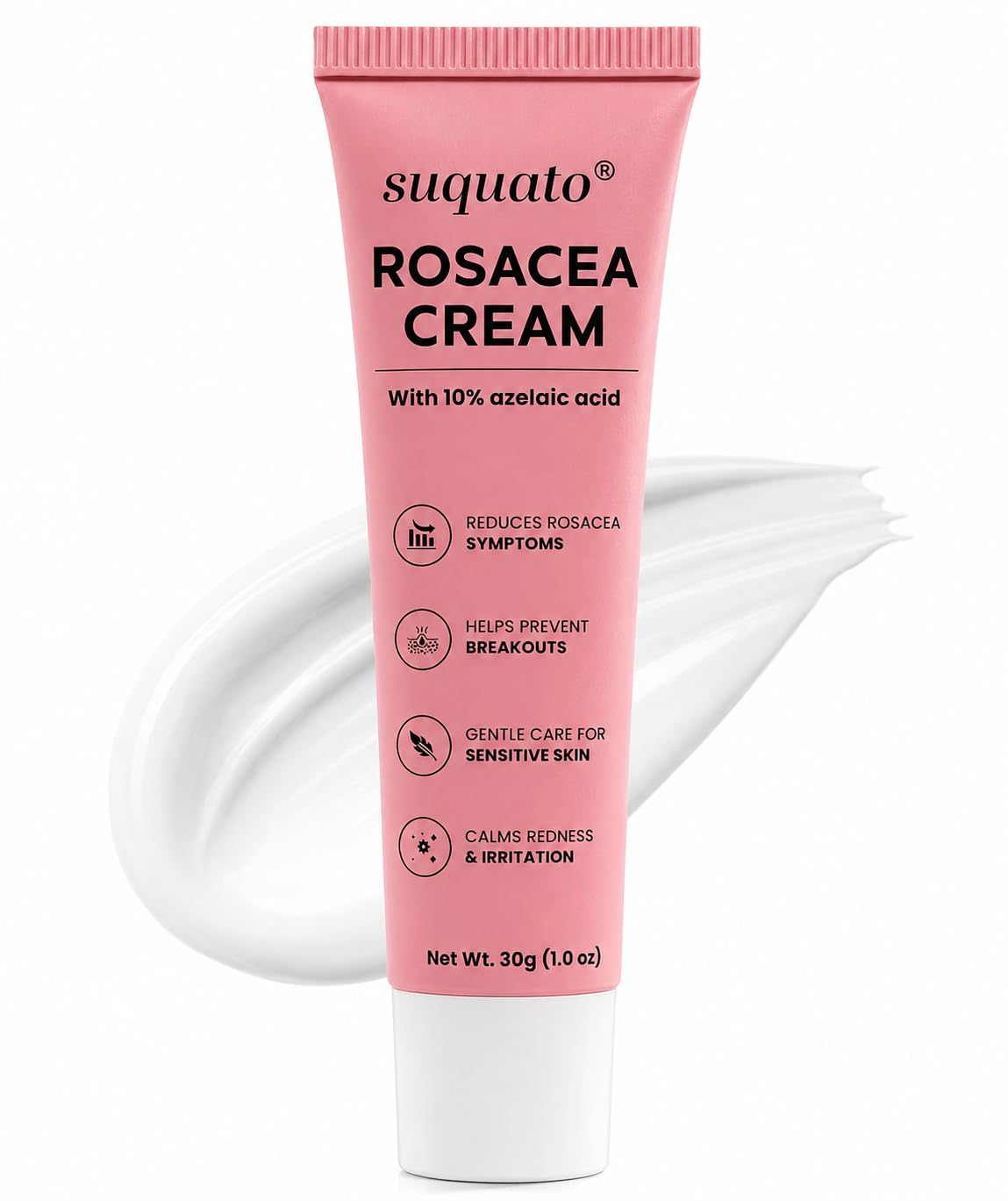 suquato 10% Azelaic Acid Cream – Rosacea Treatment for Face & Redness Reducing Face Cream – Redness & Blemish Care for Sensitive Skin