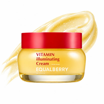EQUALBERRY Vitamin Illuminating Cream with Niacinamide, TXA, Ceramide | Brightening for Uneven Tone & Dull Skin, Skin Barrier Support