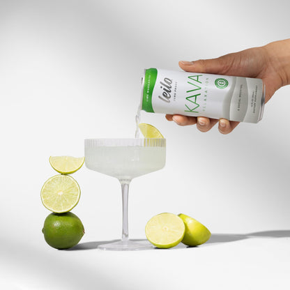 Leilo | Kava Powered Lime Margarita Mocktail Drink | Sugar-Free & Non-Alc Functional Relaxation Support | 12 fl oz Cans (Pack of 12) LEILO buy supplements Au