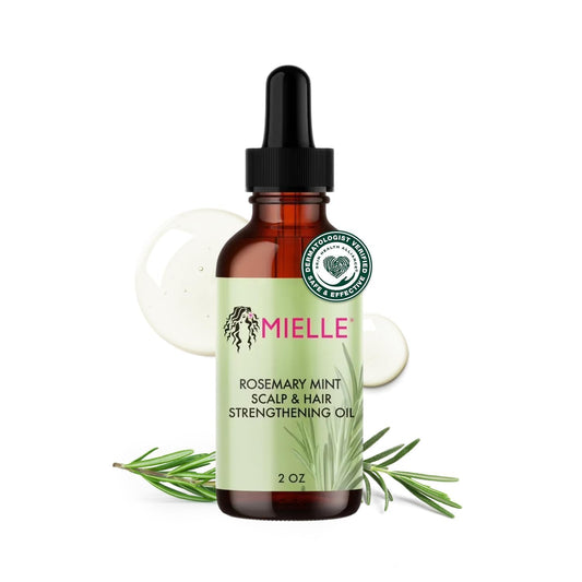 Mielle Organics Rosemary & Mint Hair Oil - Strengthening Biotin Oil Infused Frizzy & Damaged Hair Care - Split Ends & Dry Scalp Treatment