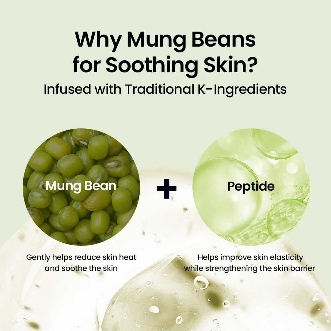 beplain Mung Bean Peptide Soothing Serum | Niacinamide Serum for Instant Soothing & Hydration | Redness & Cooling Pore Care | Skin Elasticity Care