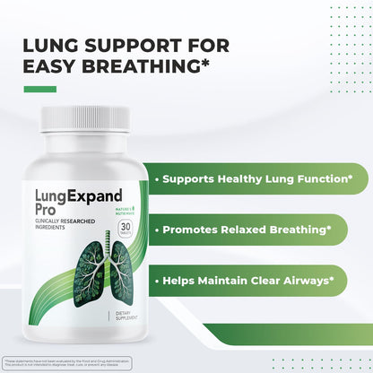 Nature’s NutriWave LungExpand Pro – Natural Daily Wellness for Overall Support – Made in USA, Non-GMO – Easy to Take