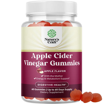 Apple Cider Vinegar Gummies with Mother - Cleanse & Detox ACV Gummies for Weight Loss, Gut Health, Bloating, Metabolism & Energy Support