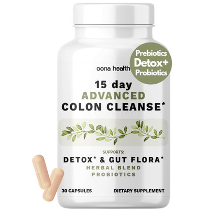 15 Day Advanced Colon Cleanse, Probiotics & Natural Herbs, Supports Detox & Gut Flora for Women & Men, with Cascara Sagrada, Psyllium Husk & Senna Leaf