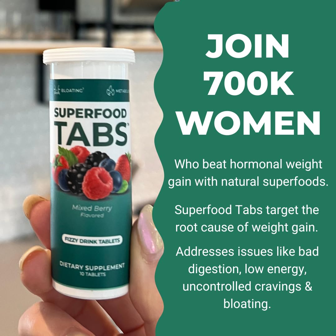 Superfood Tabs Detox Cleanse Drink - Fizzy Nutrition Supplement for Women and Men - Support Healthy Weight - Improve Digestive Health