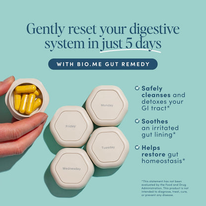Biome Gut Remedy Capsules (5 Day Cleanse, 1 Round, 30 Capsules) Gut Reset with Magnesium Citrate, Berberine, Immunolin, L-Glutamine - Reset Digestive System