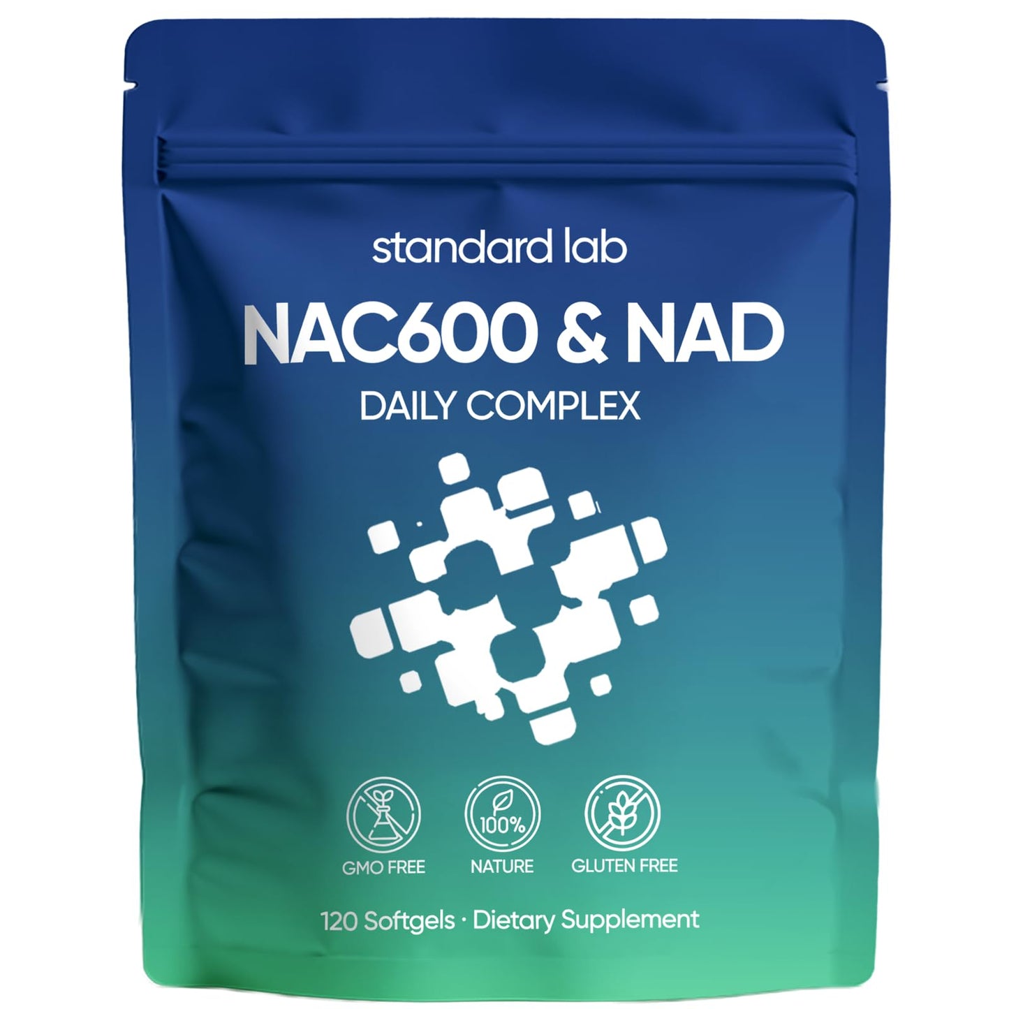 AMOQUCT Standard Lab NAC 600mg & NAD+ Daily Complex Capsules, NAC Supplement with NAD for Antioxidant, Cellular Energy and Immune Support, Daily Wellness Formula