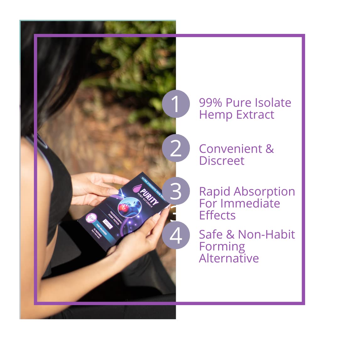 Purity Hemp Naturals Body Discomfort Patch 240 mg - 30 ct (8 mg ea.) Lasts 24 Hours. Sweat & Water Resistant. Convenient & Discreet. For Use On Any Part Of The Body. Plant-Based Extended-Release Patch Purity Hemp NaturalsBuy Supplements Australia