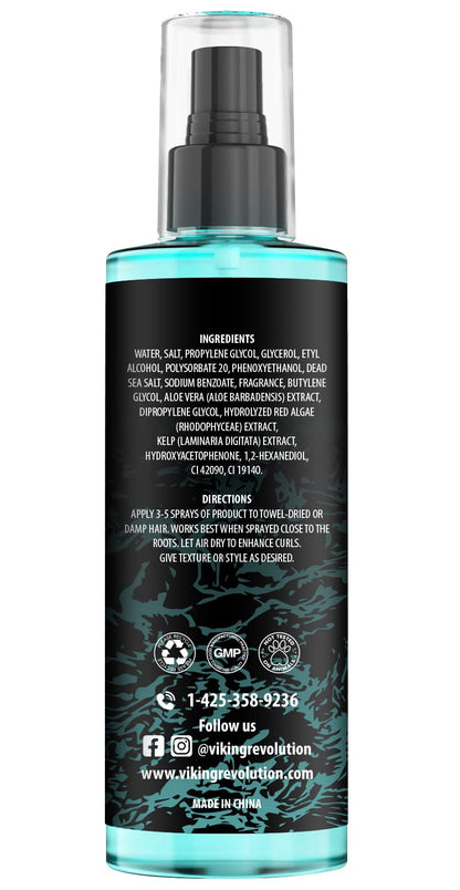 Viking Revolution Sea Salt Spray for Men - Hair Texturizing Spray with Kelp, Aloe Vera and Red Algae Extract - Surf Sprays to Add Volume