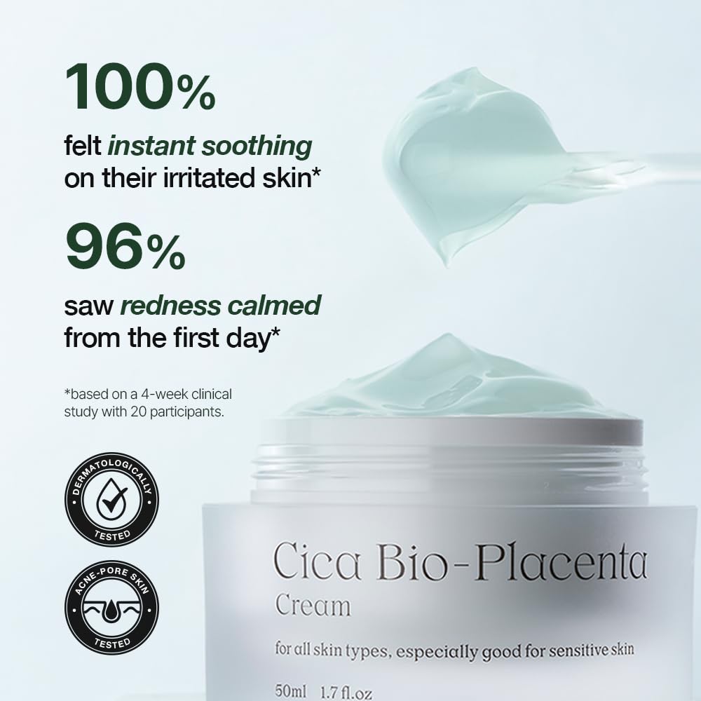 NATURAL DERMA PROJECT NDP Cica Cream - Gel Face Moisturizer for Sunburn Relief, lightweight Korean Moisturizer for Sensitive Skin, Centella Asiatica,