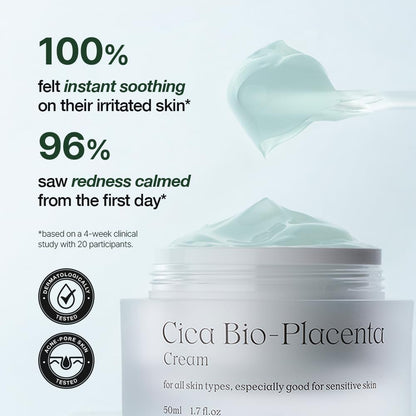 NATURAL DERMA PROJECT NDP Cica Cream - Gel Face Moisturizer for Sunburn Relief, lightweight Korean Moisturizer for Sensitive Skin, Centella Asiatica,