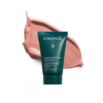 Caudalie Instant Detox Mask, Pore Minimizing Pink Clay Face Mask - 35 mL