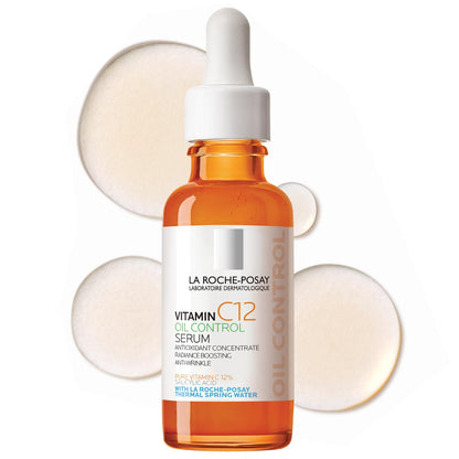 La Roche-Posay Pure 12% Vitamin C Oil Control Serum For Face With Hyaluronic Acid & Salicylic Acid, Hydrating Face Serum for Oily