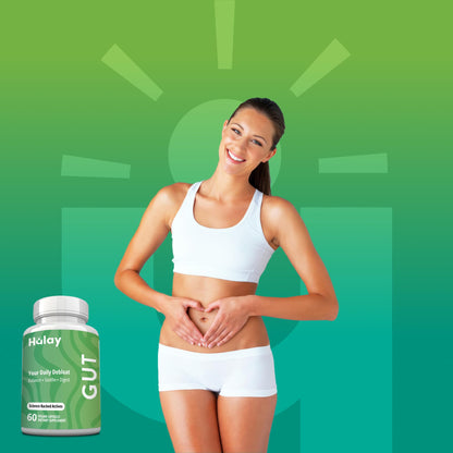 3-in-1 Gut Health Supplement - Debloat Pills - Gas and Bloating - Lactase, Protease, Amylase and Lipase Digestive Enzymes - Peppermint, Turmeric and Psyllium Husk Capsules