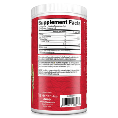 Health Plus Colon Cleanse - Natural Daily Fiber Powder- Gluten Free, Detox, Heart Healthy (12 Ounces, 48 Servings)