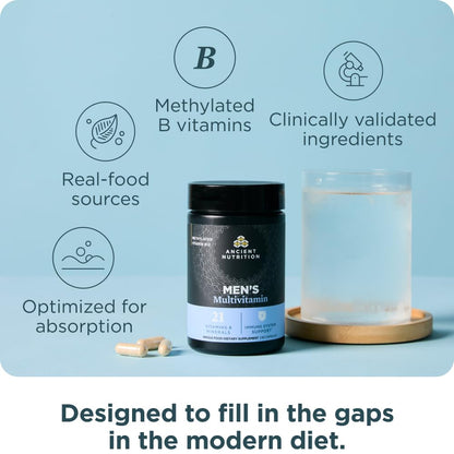 Ancient Nutrition Multivitamin for Men, Multi Men's, Methylated Vitamin D, C, E, B12, Zinc, Magnesium, Supports Healthy Immune System and Bone Health, 90 Ct Ancient Nutrition buy supplements Au
