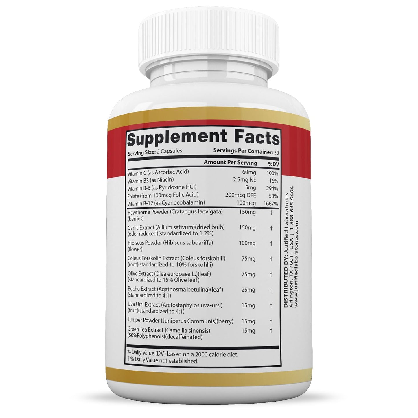 Justified Laboratories Blood Balance - 60 Capsules, Pack of 2 - Advanced Circulatory Support Formula with a Blend of Herbs & Vitamins - 60 Servings