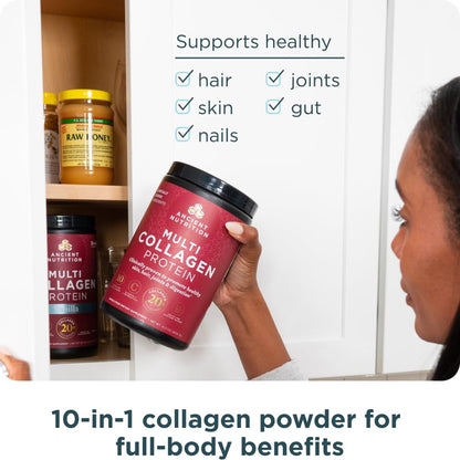 Ancient Nutrition Collagen Peptides Powder, Multi Collagen Protein, Women & Men, Vitamin C, Probiotics, Hydrolyzed Collagen