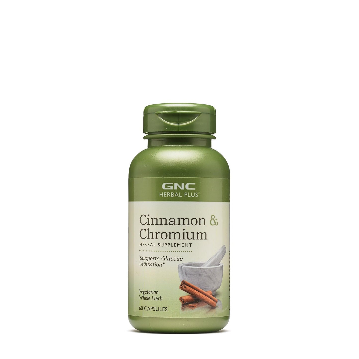 GNC Herbal Plus Cinnamon & Chromium Supplement, Vegetarian 30 Servings