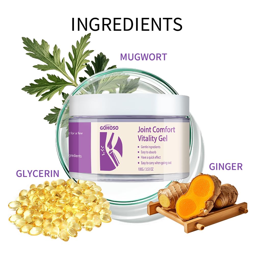 Joint Purple Gel, Cooling Massage Cream with Turmeric for Back, Neck, Joints & Muscles – Hydrating Gel for Active Lifestyles