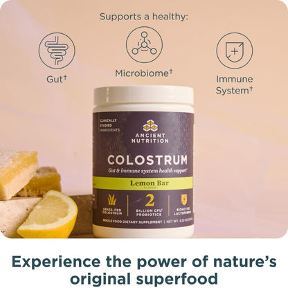 Ancient Nutrition Colostrum Superfood Powder, Grass Fed Bovine Colostrum, Supports Healthy Gut Microbiome and Immune System