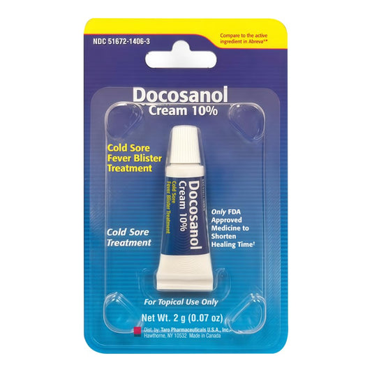 TARO Cold Sore/Fever Blister Treatment - Docosanol 10% Cream (0.07 oz - 1 Tube) TARO buy supplements Au