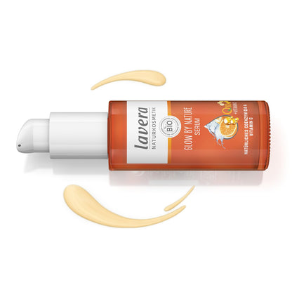 lavera Glow by Nature Serum - Face Serum with Q10 & Vitamin C for a Radiant Complexion - Moisturizing Facial Serum - Anti Wrinkle - PETA Certified