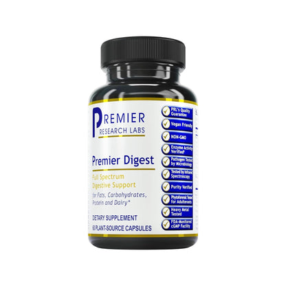 Premier Research Labs Active Digestive Enzymes with Probiotic and Prebiotics - Promotes Full-Spectrum Digestive Support - with Amylase, Protease & Lipase