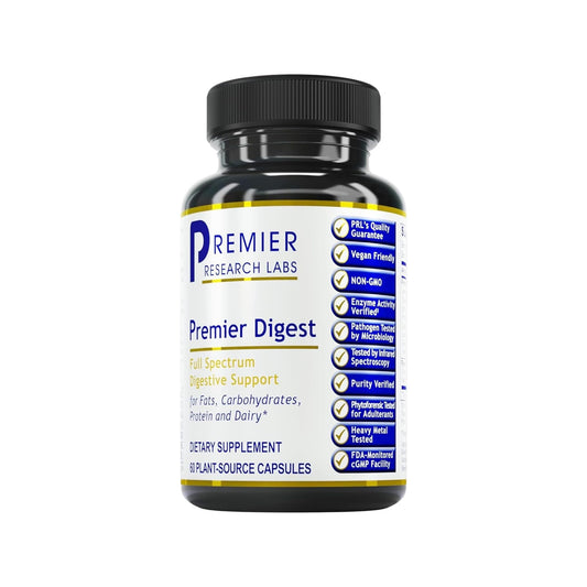 Premier Research Labs Active Digestive Enzymes with Probiotic and Prebiotics - Promotes Full-Spectrum Digestive Support - with Amylase, Protease & Lipase