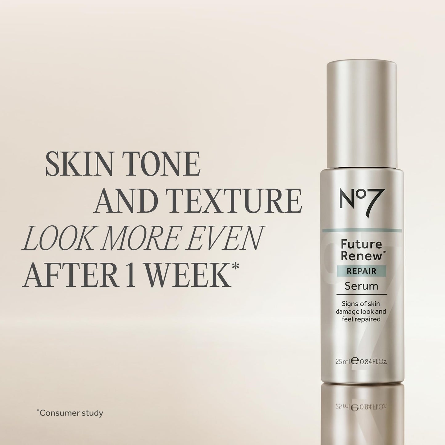 No7 Future Renew Damage Reversal Anti Aging Serum for Face - Face Serum for Women with Peptides to Support Skin Repair - Helps Reduce Fine Lines, Wrinkles,