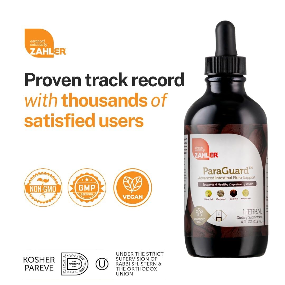 Zahler - ParaGuard Liquid Drops - Gut Health Supplement - Formula has Wormwood, Garlic Bulb, Pumpkin Seed, Clove & More - Natural Support for Humans