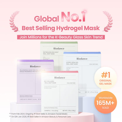 BIODANCE Bio-Collagen Real Deep Mask, Hydrating Overnight Hydrogel Face Mask, Pore Minimizing, Plumping, Elasticity Improvement, Korean Skin Care,