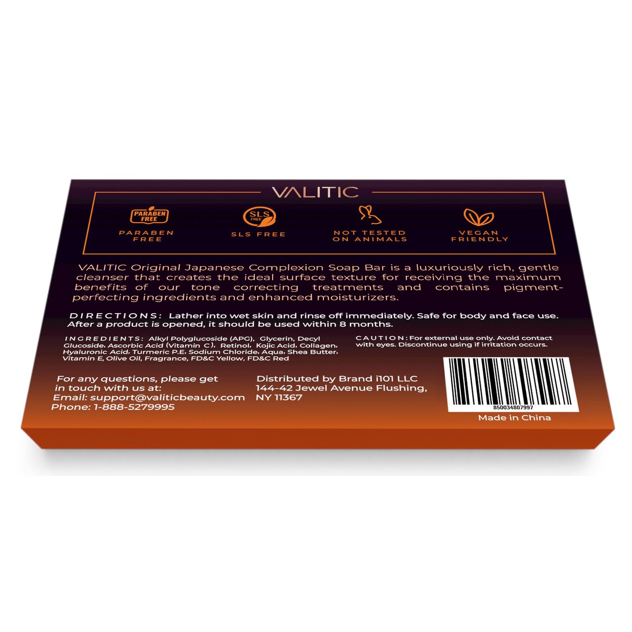 VALITIC Kojic Acid Dark Spot Remover Soap Bars with Vitamin C, Retinol, Collagen, Turmeric - Original Japanese Complex Infused with Hyaluronic Acid,