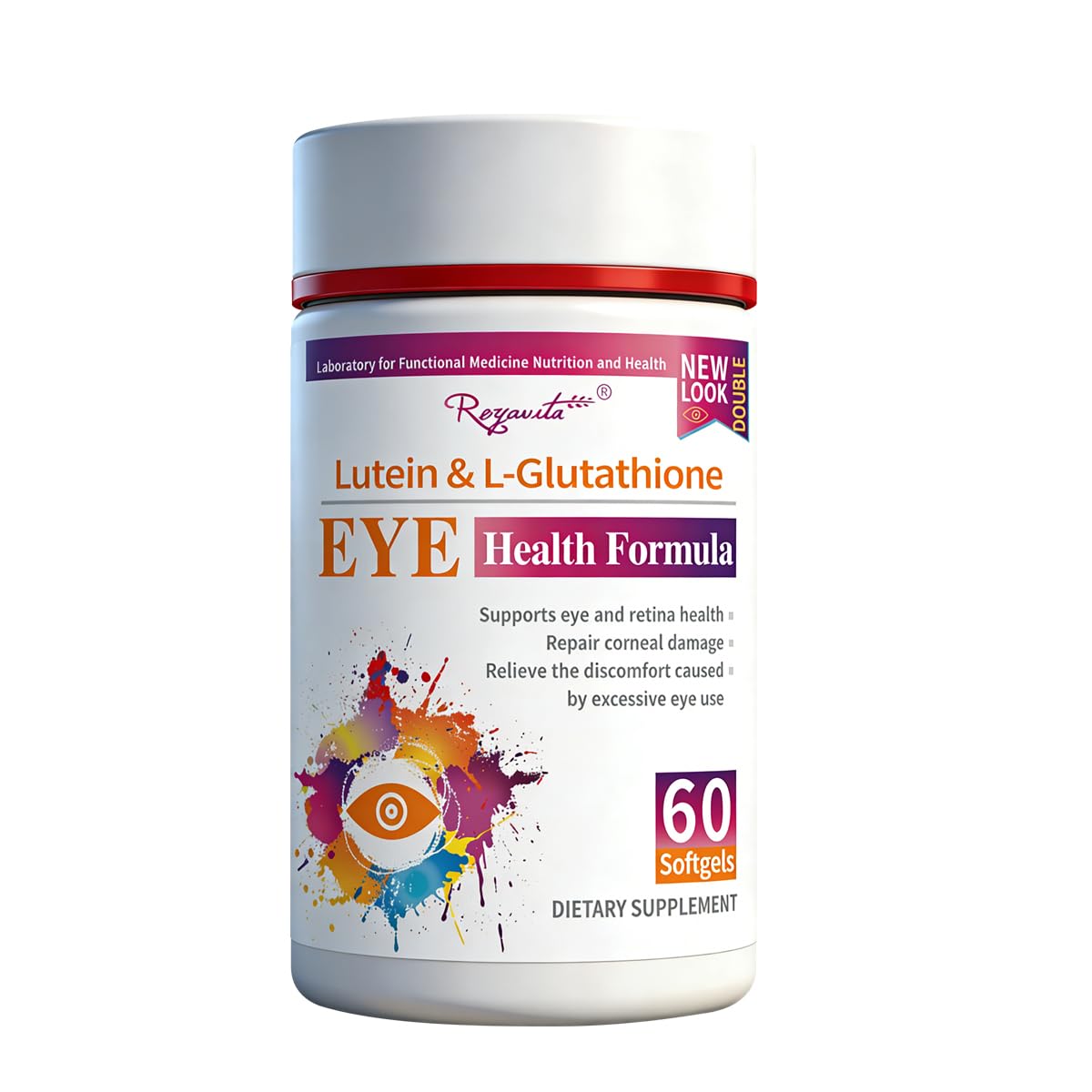 RoyaVita Lutein & L-Glutathione Softgel, Zeaxanthin Supplement with Vitamin C, Vitamin E, Supports Vision Health Care,