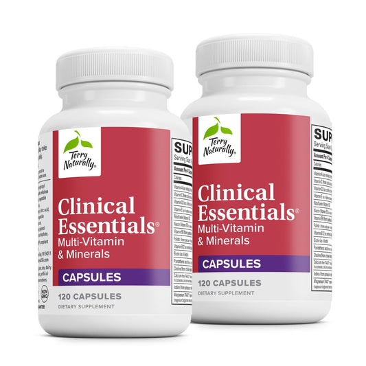 Terry Naturally Clinical Essentials - Supplement to Aid Bone, Cardiovascular & Immune Health - Supplement with Chelated Minerals - Supplement with B-Vitamins & Vitamin C - 120 Capsules (Pack of 2) Terry NaturallyBuy Supplements Australia
