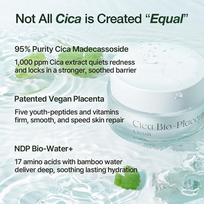 NATURAL DERMA PROJECT NDP Cica Cream - Gel Face Moisturizer for Sunburn Relief, lightweight Korean Moisturizer for Sensitive Skin, Centella Asiatica,