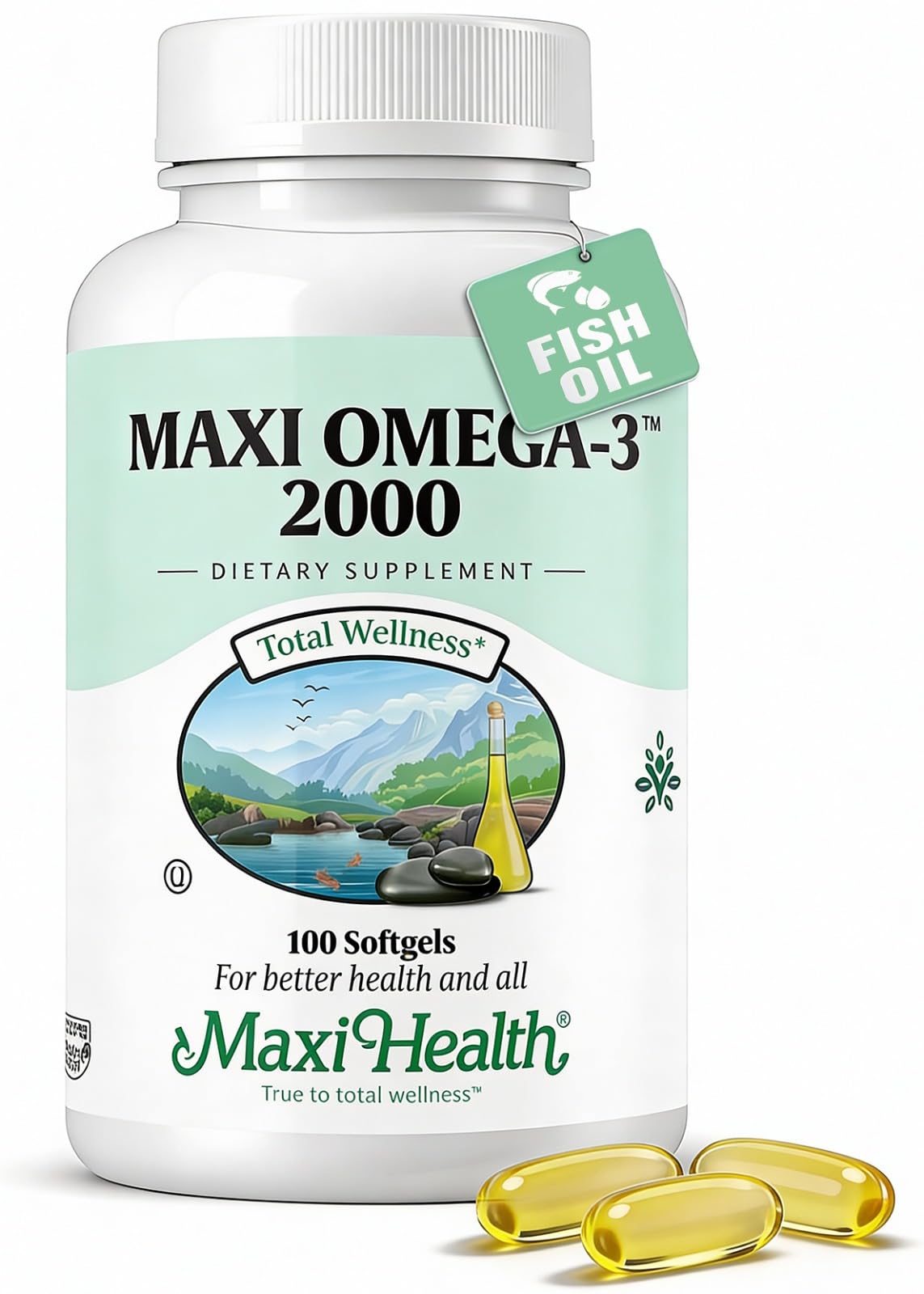 Omega 3 Fish Oil - Triple Strength 2000 mg Kosher Fish Oil Supplements - No Fishy Aftertaste Omega 3 Supplement - Burpless Fish Oil Omega 3 Fatty Acid