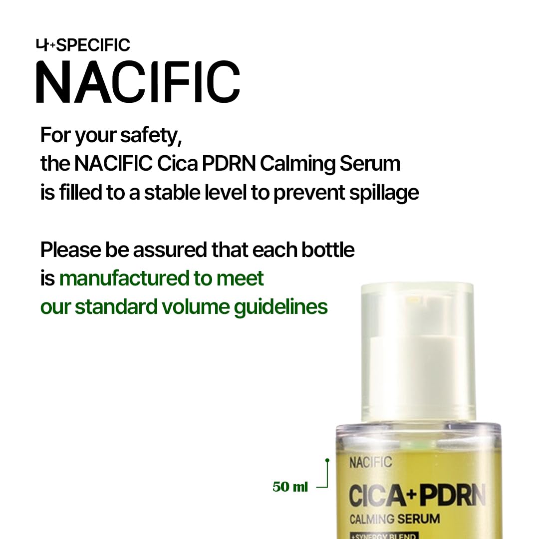 NACIFIC Cica PDRN Centella Serum (Centella Ampoule) 1.69 fl oz / 50ml, Korean Serum for Sensitive Skin, Calming & Hydrating