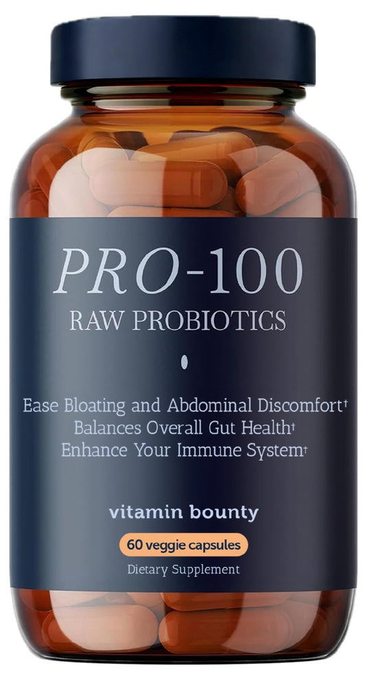 Vitamin Bounty Pro-100 Probiotic 100 Billion CFU - 13 Strains for Digestive Health & Immune Support - High Potency Probiotics for Women & Men