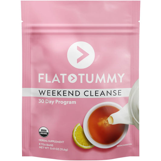 Flat Tummy Weekend Cleanse Tea - 30 Day Program - All Natural Colon Cleanse w/Senna and Dandelion Root, Provides Bloating Relief for Women