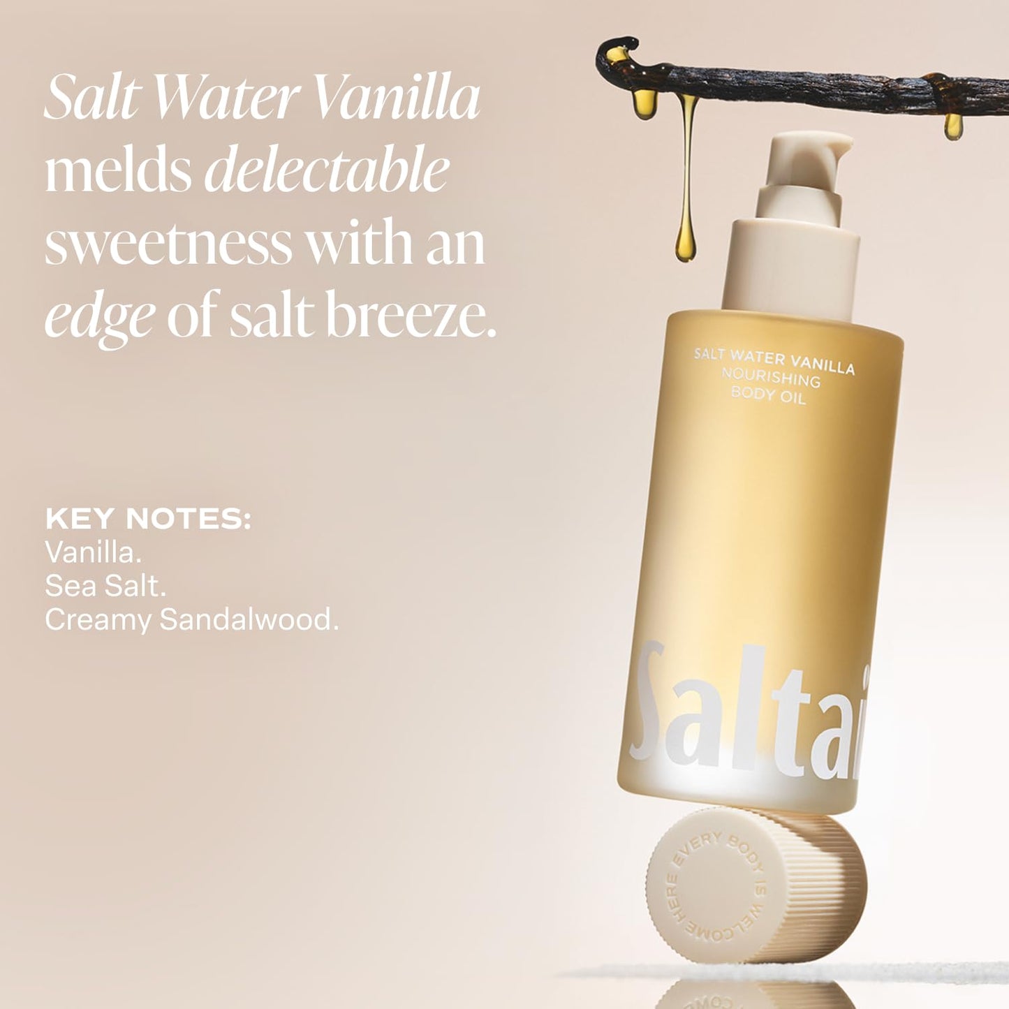 Saltair Body Oil - Luxurious Salt Water Vanilla After Shower and Bath Oil for Women and Men. Botanical, Non-Greasy