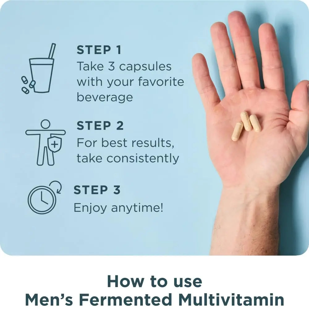 Ancient Nutrition Multivitamin for Men, Men's Fermented Multivitamin with Vitamin A, C, D, E, K, Zinc & Magnesium, Immune Support Ancient Nutrition