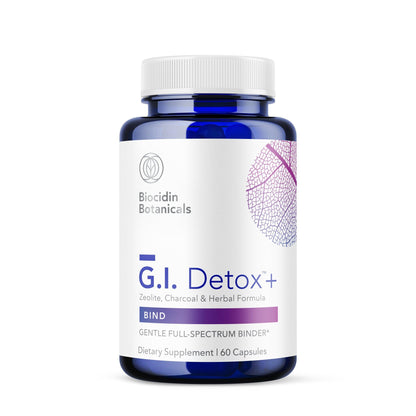 Biocidin G.I. Detox+ Activated Charcoal Binder & Zeolite Detox Supplements with Silica - Helps Bind & Clear Toxins - Supports Full Body