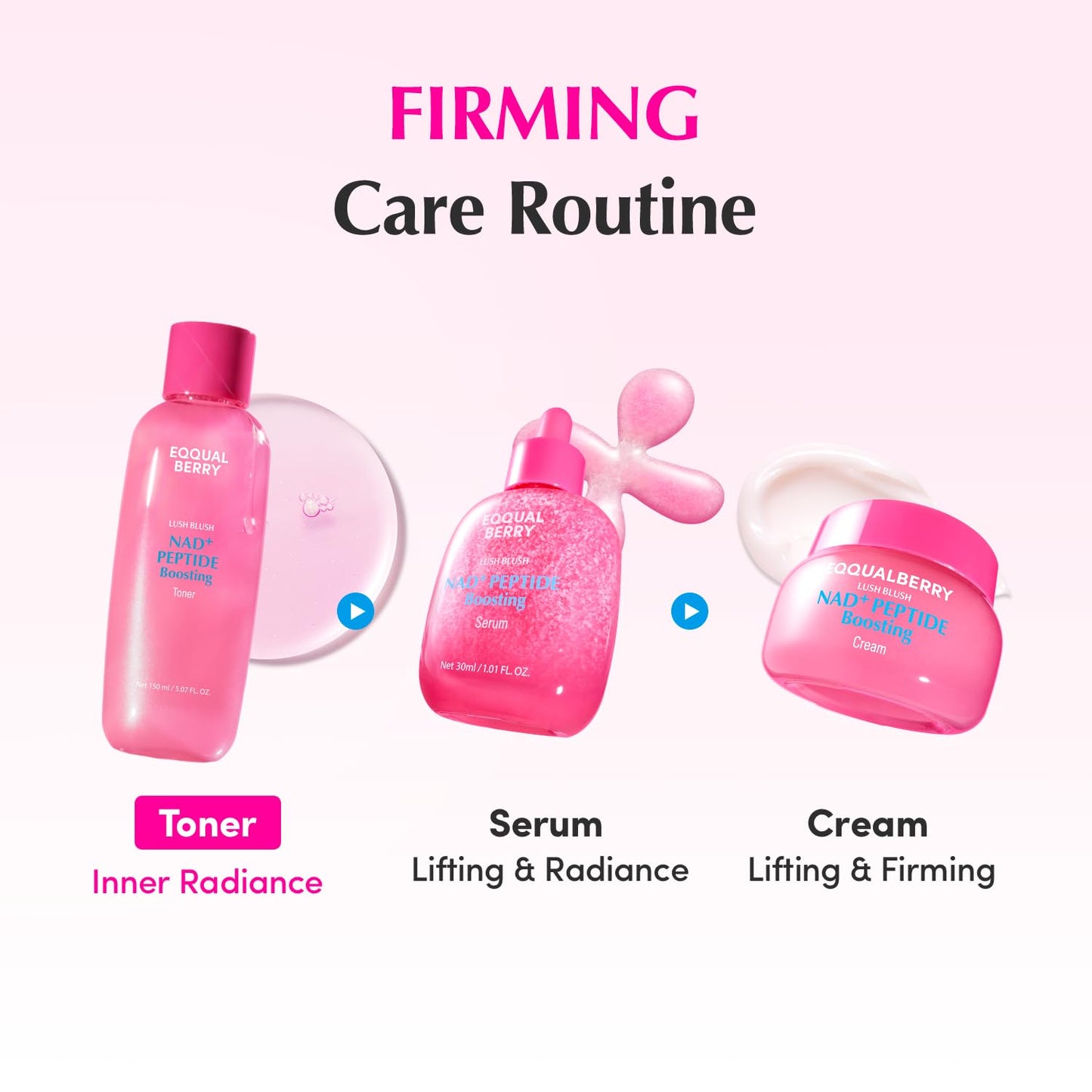 EQQUALBERRY NAD+ Peptide Boosting Toner – NAD+ 5% & 13 Peptides Anti-Aging Korean Skincare Hydrating Face Toner | Firming & Lifting Pink NAD